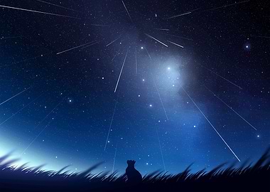 Night Sky with Shooting Stars