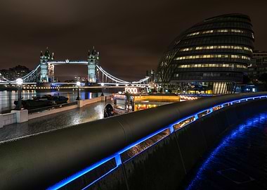 London at Night: Tower Bridge and City Hall