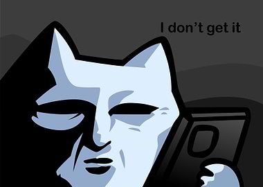 Confused Cat-Human Hybrid with Phone