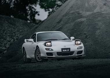 White Mazda RX-7 Car Portrait