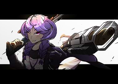 Anime Girl with Futuristic Weapon