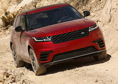 Red Range Rover Velar Off-Road