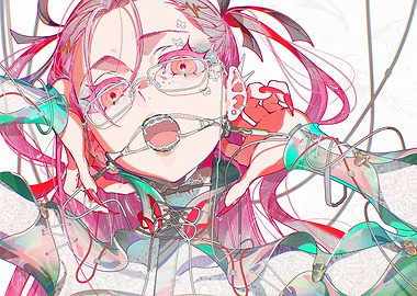 Anime Girl with Braces and Glasses