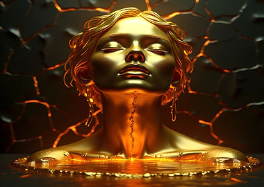 Golden Woman in Water