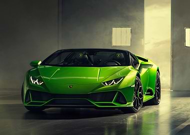 Green Lamborghini Huracan Evo Spyder