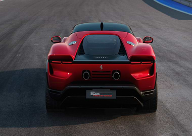 Red Ferrari 849 Testarossa Rear View