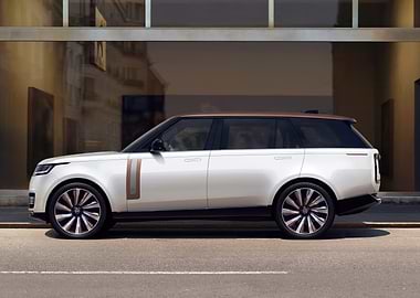 Elegant White Range Rover Side View