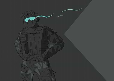 Futuristic Soldier with Glowing Visor