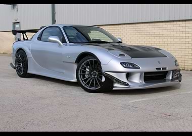 Silver Mazda RX-7 Tuned