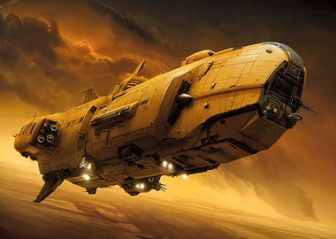 Admiral's Yaght Spaceship in Flight