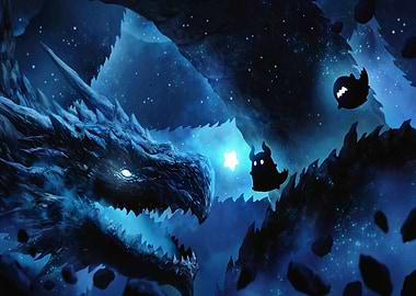 Blue Dragon and Shadowy Creatures