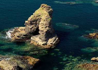 Coastal Rock Formation in Turquoise Water