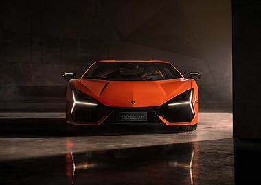 Orange Lamborghini Revuelto Front View
