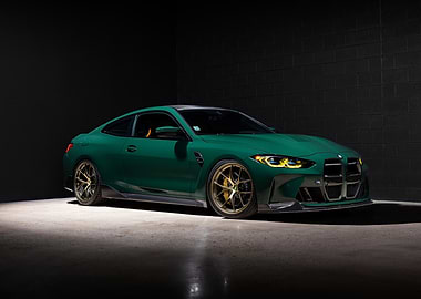 Green BMW M4 on Display