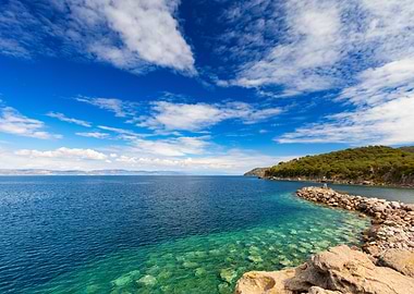 Beautiful Coastal Landscape with Clear Water, Lesvos