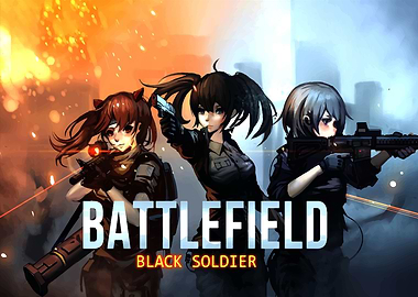 Battlefield Black Soldier Anime Girls
