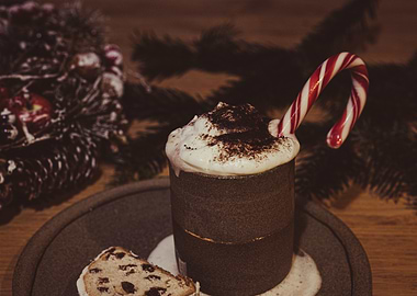 Festive Hot Chocolate with Candy Cane