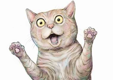 Surprised Cat Illustration