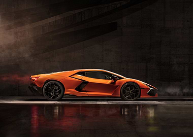Orange Lamborghini Aventador Studio Shot