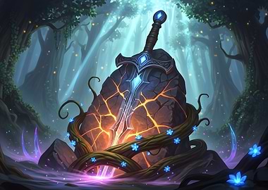 Sword in Stone Fantasy Art
