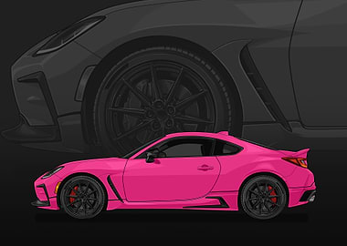 Pink TOYOTA GR86 Car Illustration