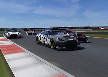 Nissan GT-R Race Cars on Track
