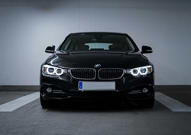 Front View of a Black BMW