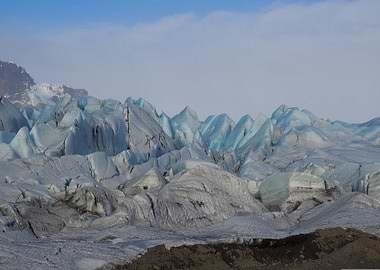 Glacier Landscape with Mountain Backdrop