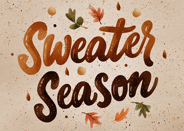 Sweater Season Autumnal Text Art