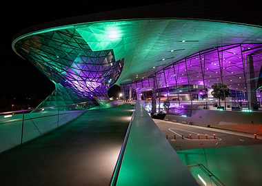 BMW Welt Architecture at Night