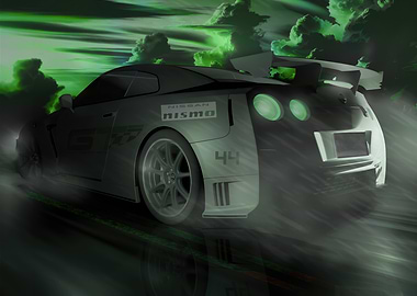 Nissan Nismo Race Car in Green Haze