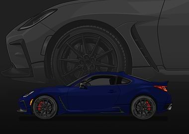 Blue TOYOTA GR86 Car Illustration