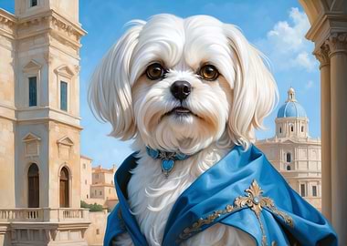 Regal Maltese Dog Portrait