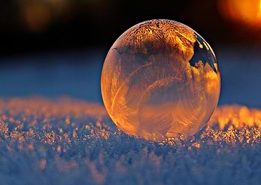 Frozen Bubble on Frosty Surface