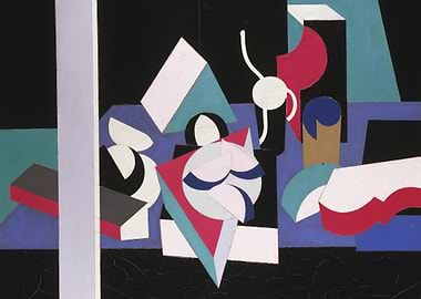 Abstract Geometric Still Life Painting