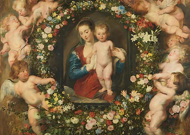 Madonna and Child with Angels Painting