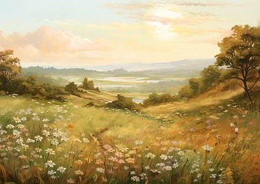 Vintage Field Landscape