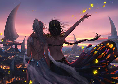 Fantasy Friends at Sunset