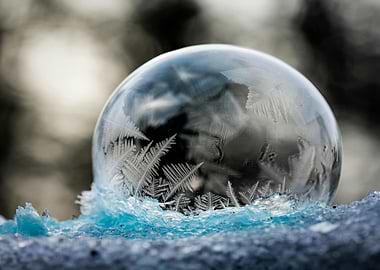 Frozen Bubble with Ice Crystals