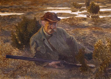 Hunter in the Field Painting