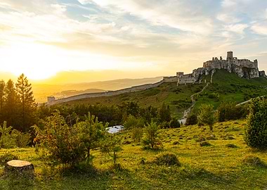Spis Castle at Sunset