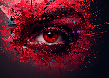 Red Eye Abstract Digital Art