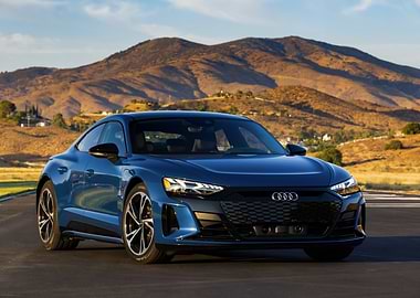 Blue Audi e-tron GT on Road
