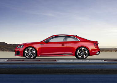 Red Audi RS5 Coupe Side View