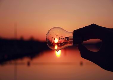 Lightbulb Sunset Reflection