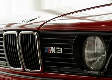 Red BMW M3 Front View