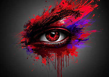 Abstract Red Eye Digital Art