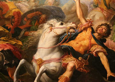 Baroque Battle Scene with Horse and Warrior