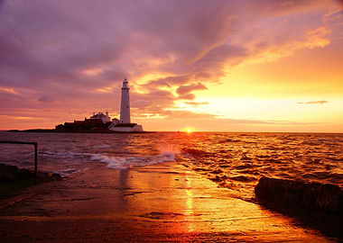 Lighthouse at Sunset