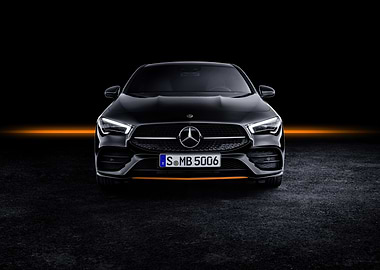 Black Mercedes-Benz Front View